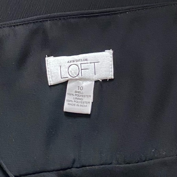 ANN TAYLOR LOFT Black Spaghetti Strap Ruffled Bottom Babydoll Mermaid Dress 10 - Picture 8 of 8